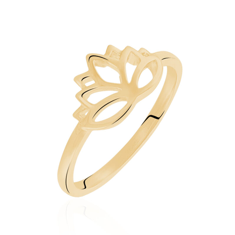 Bague Plaque Or Abelie Or Fleur Lotus - Spannringe Damen | OROVIVO