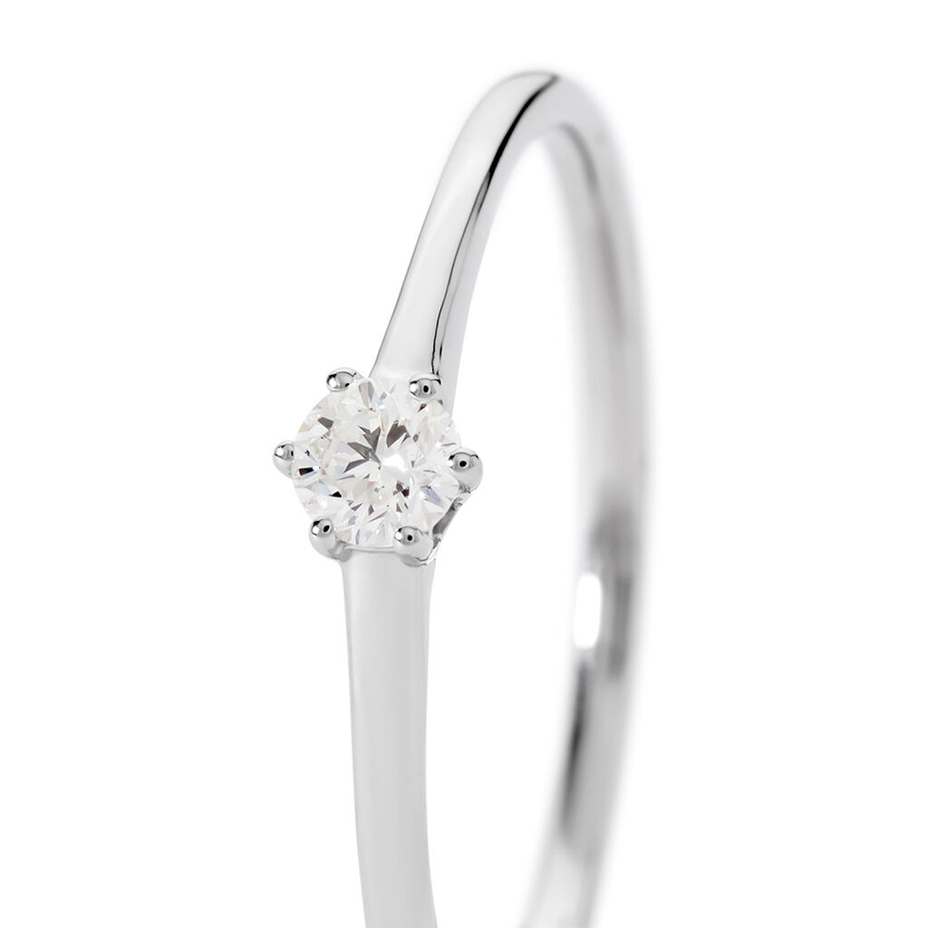 MONOPOLI Damen Ring Wei&szlig;gold 585 (14 Karat) Diamant Wei&szlig; 0,16 ct