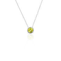 Damen Collier Silber 925 Rund Grün Geometrisch Camilla 4,5cm