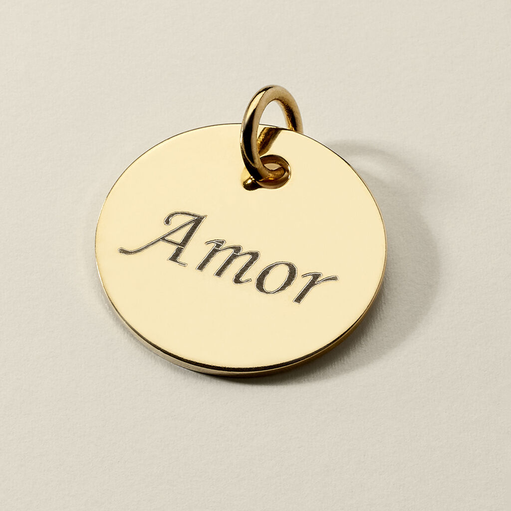 LIV-ANN GRAVUR Unisex Anh&auml;nger Silber vergoldet 925 Kreis