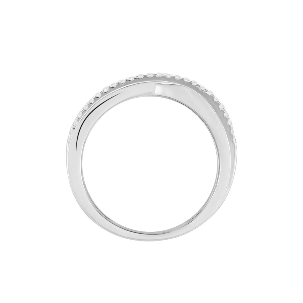 Damen Ring Silber 925 Zirkonia gekreuzt Breite 12mm Ira - Ringe mit Stein Damen | OROVIVO