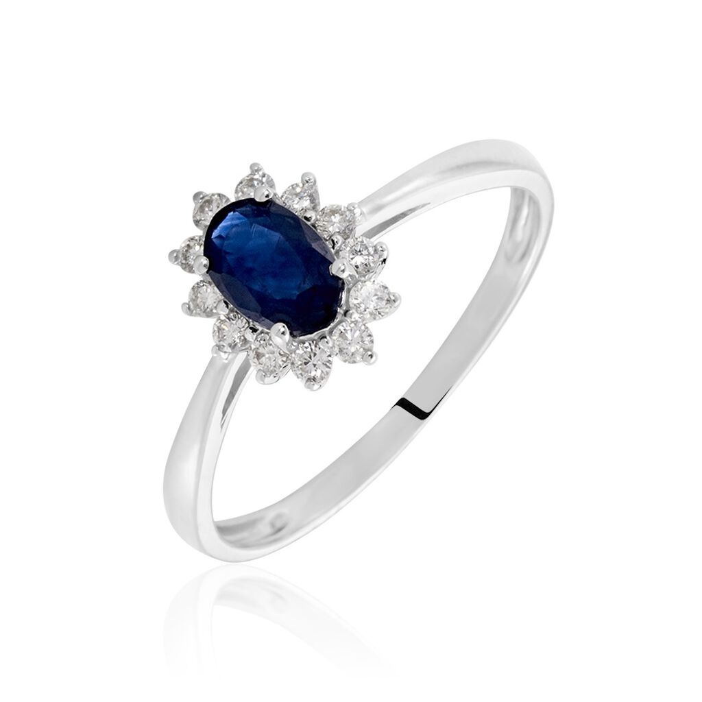 Damen Ring Weißgold 375 Saphir 0,74ct Kate  - Ringe mit Stein Damen | OROVIVO