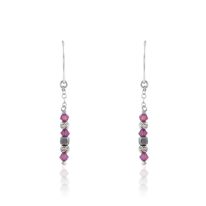 Boucles D'oreilles Pendantes Marielle Argent Hematite Et Pierre - Spannringe Damen | OROVIVO