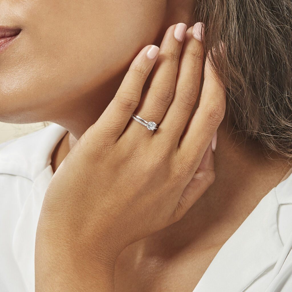 Damenring Weißgold 375 Zirkonia - Verlobungsringe Damen | OROVIVO