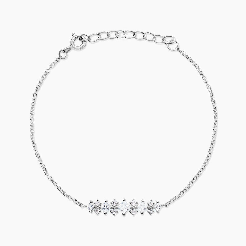 Bracelet Sarida Argent Oxydes Carres - Spannringe Damen | OROVIVO