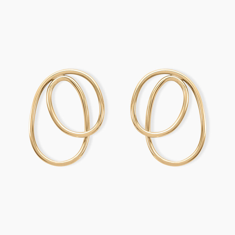 Boucles D'oreilles Pendantes Iza Plaque Or Jaune - Spannringe Damen | OROVIVO