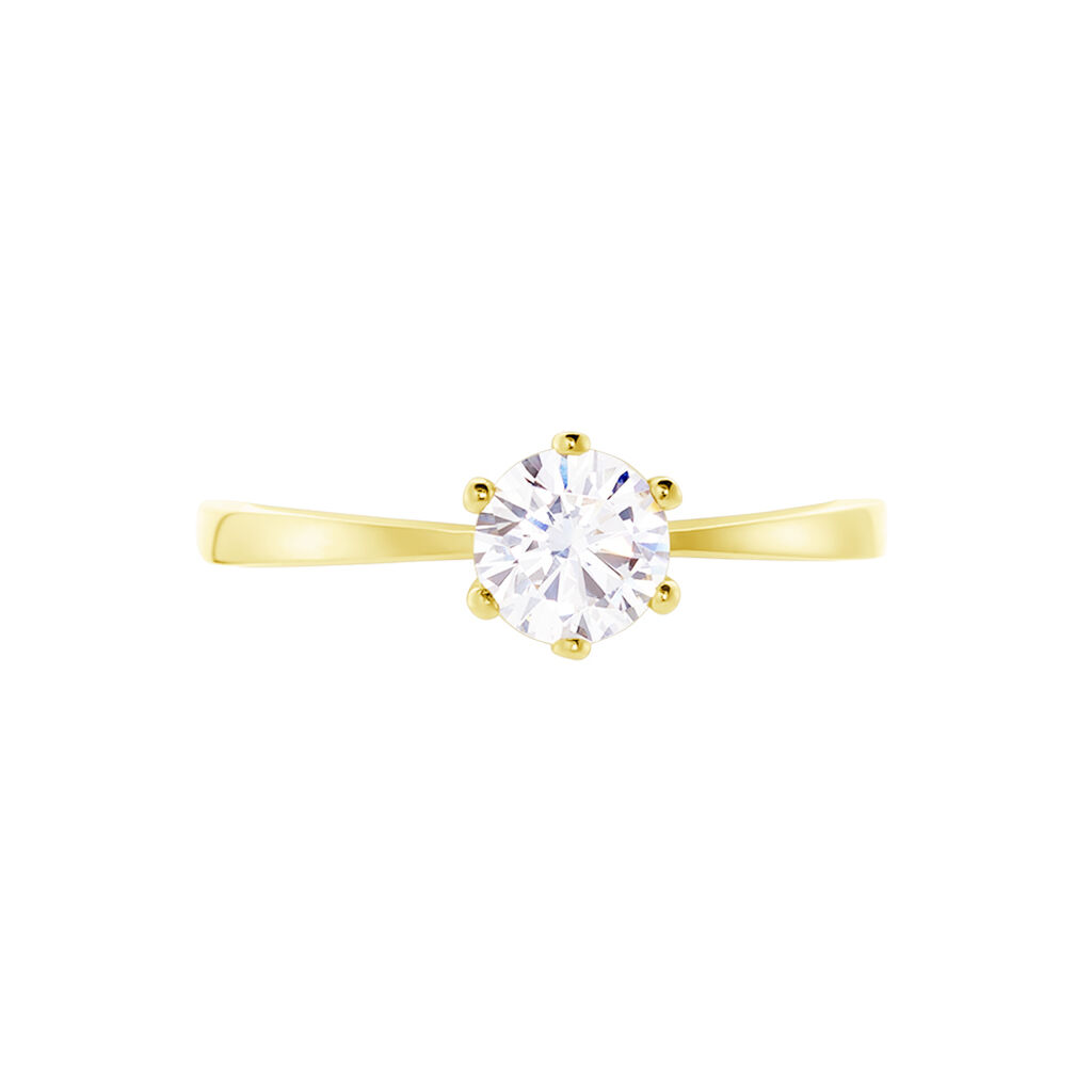 KRAPPE 6 Damen Ring Gold 375 (9 Karat) Zirkonia Wei&szlig; 0,940 ct