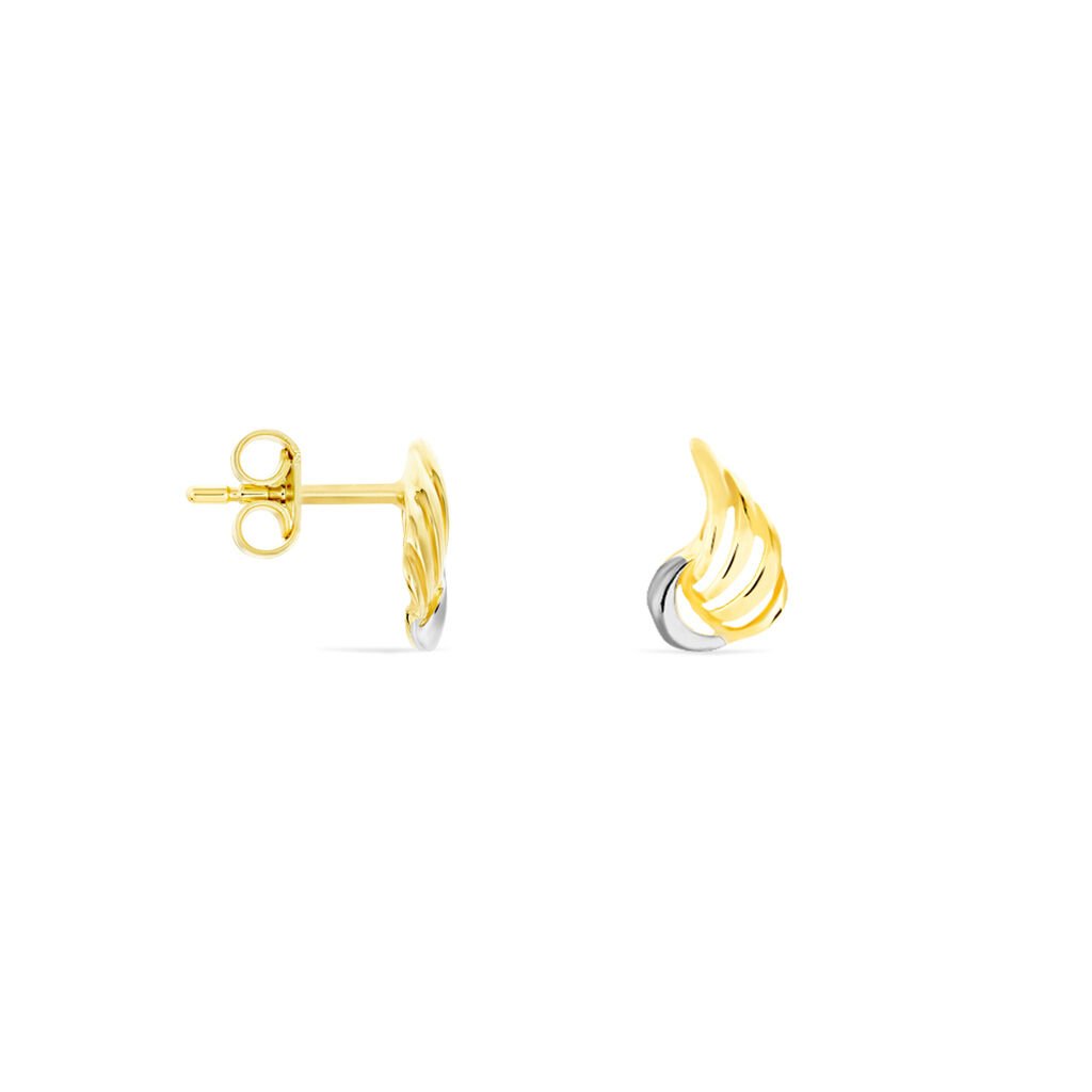 Damen Ohrstecker Gold 333 Bicolor Flügel - Ohrstecker Damen | OROVIVO