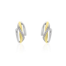 Damen Ohrstecker Gold 375 Bicolor Diamanten 0,024ct Bodil - Ohrstecker Damen | OROVIVO