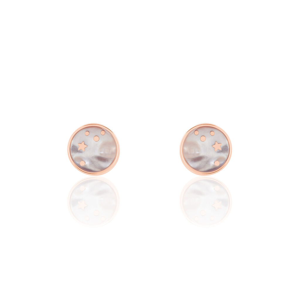 NEDELINA Damen Ohrstecker Silber rosevergoldet 925 Perlmutt Perlmutt Stern, Ohrstecker mit Stein