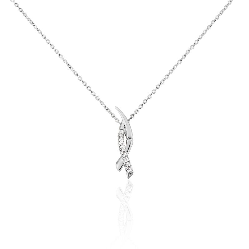 BISTRA Damen Collier Silber 925 Zirkonia Wei&szlig; - Halsketten Damen | OROVIVO