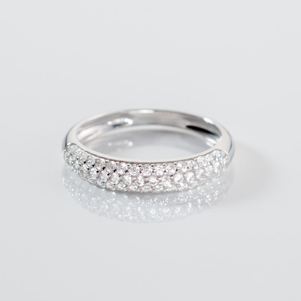 PHILA Damen Ring Wei&szlig;gold 375 (9 Karat) Zirkonia Wei&szlig; 0,16 ct