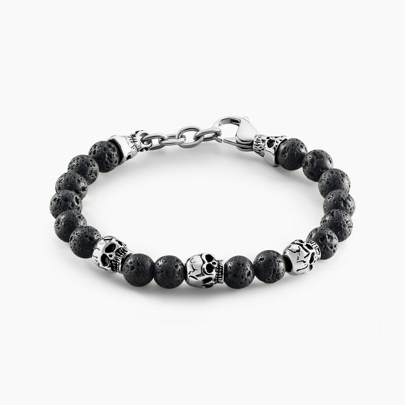 Bracelet Acier Weiss Hantz Pierre De Lave - Spannringe Herren | OROVIVO