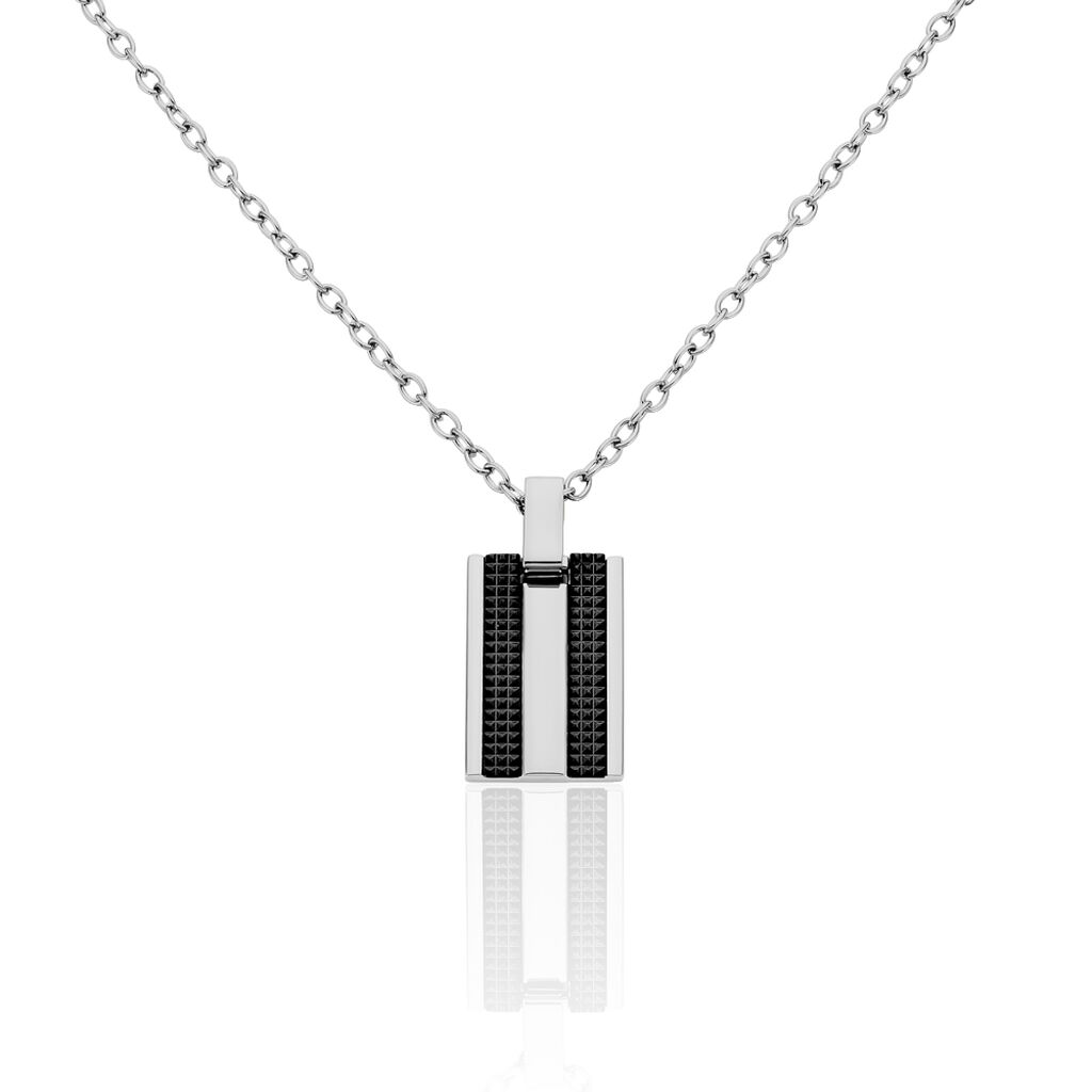 Herren Collier Edelstahl Bicolor Achteck, Collier ohne Stein