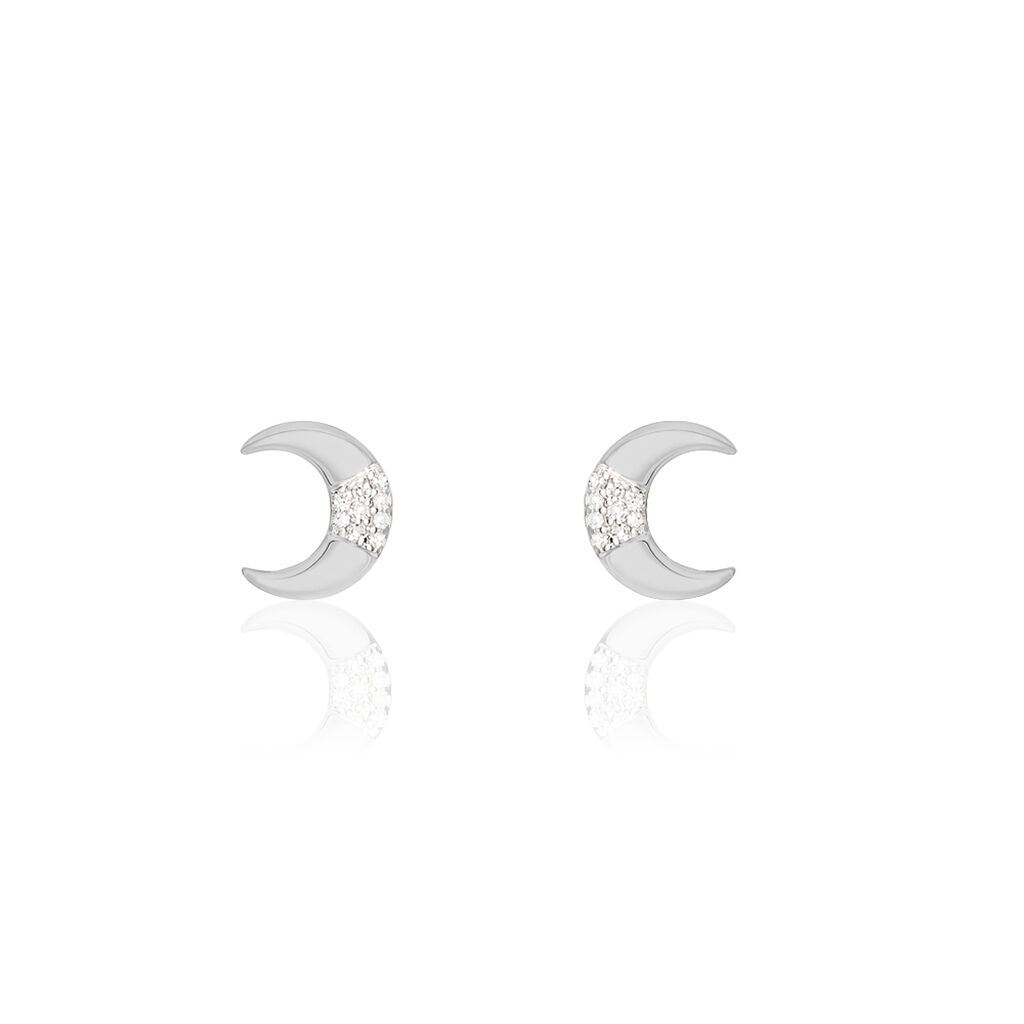 Boucles D'oreilles Or Weiss Emma Puces - Spannringe Damen | OROVIVO