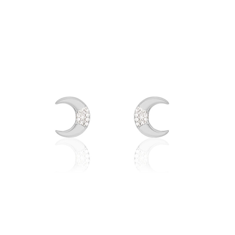 Boucles D'oreilles Or Weiss Emma Puces - Spannringe Damen | OROVIVO