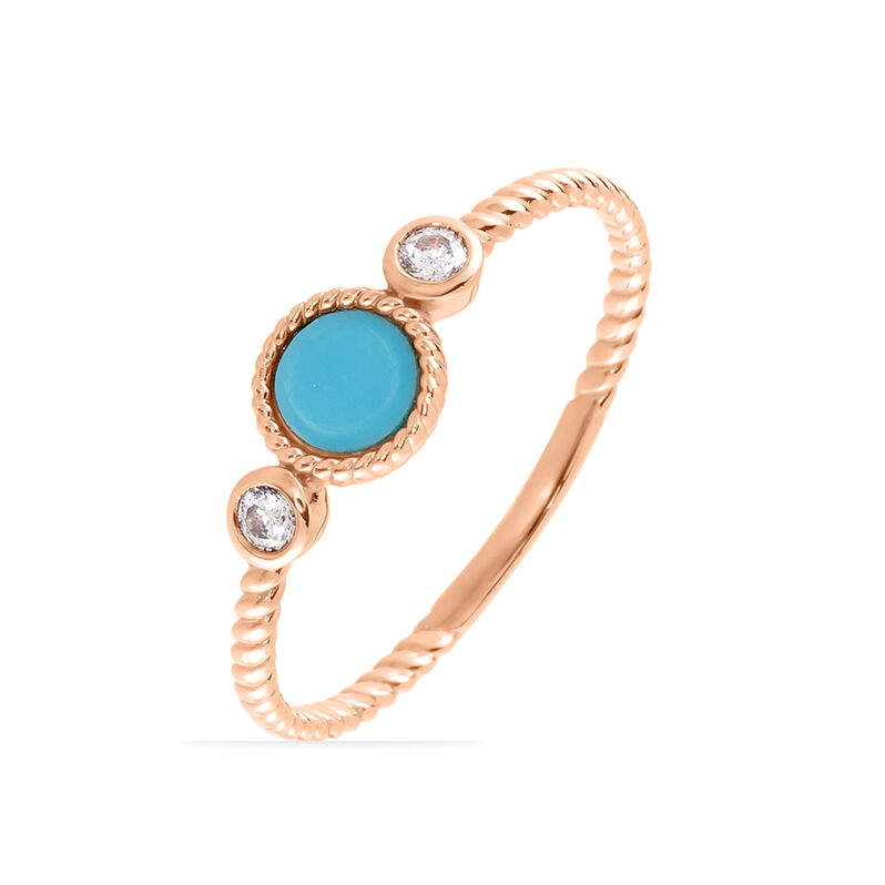 Bague Or Rose Amalle 14 Sertie Clos Et Oxydes De Zirconium - Spannringe Damen | OROVIVO