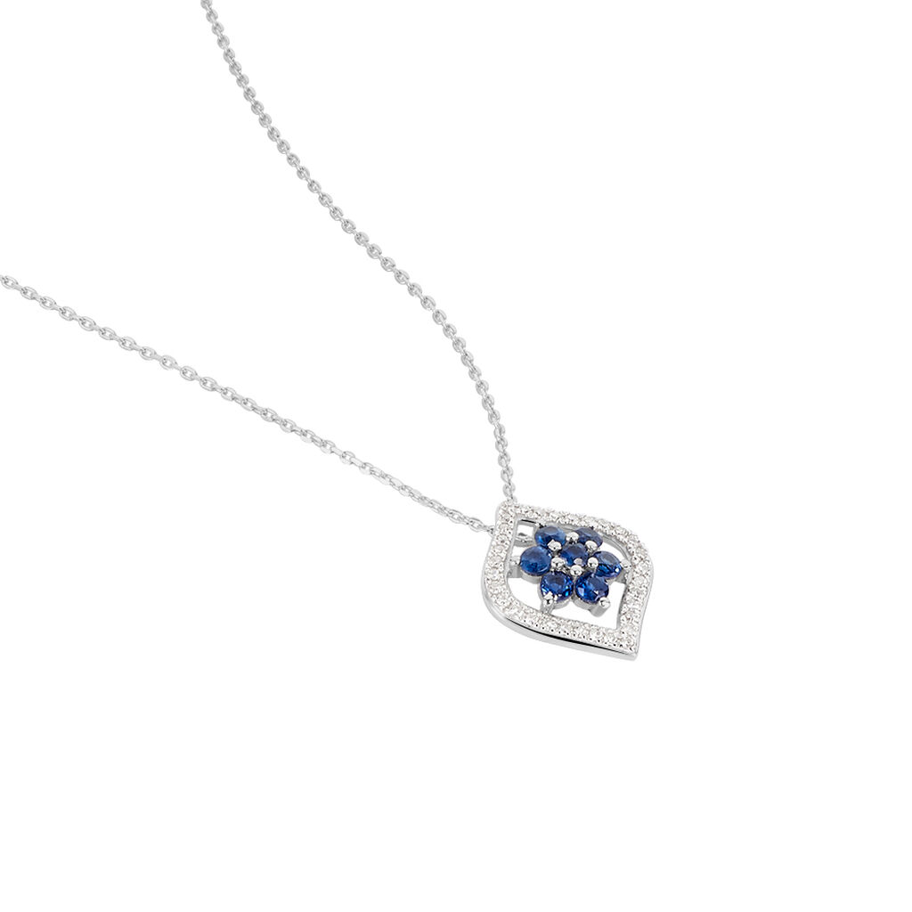 Collier Or Weiss Linaelle Et Saphir - Spannringe Damen | OROVIVO