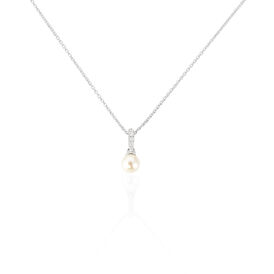 Damen Halskette Silber 925 Zuchtperle Zirkonia - Ketten mit Anhänger Damen | OROVIVO