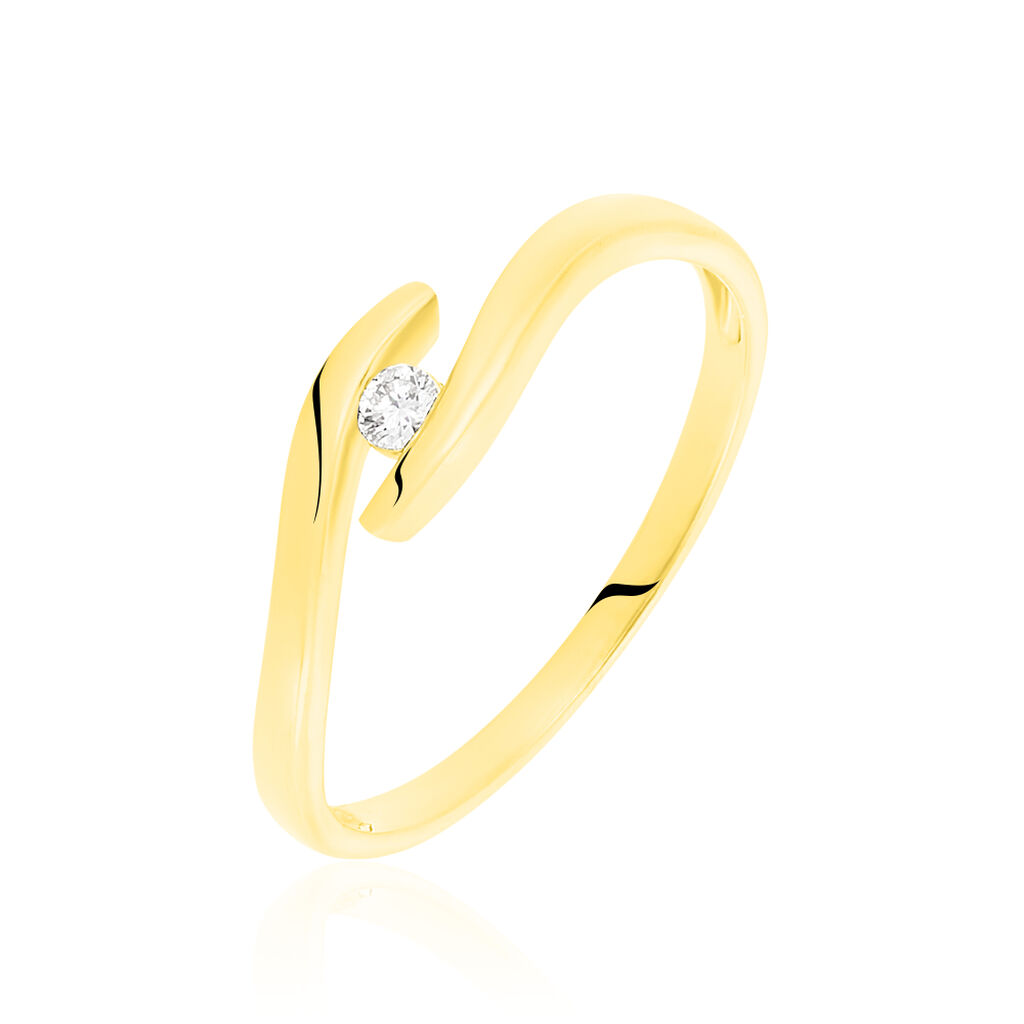 🦚 Damen Ring Gold 375 Diamant 0,05ct Curonda , Ring mit Stein