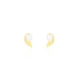 Damen Perlenohrringe Gold 375 Zirkonia Zuchtperlen - Ohrstecker Damen | OROVIVO
