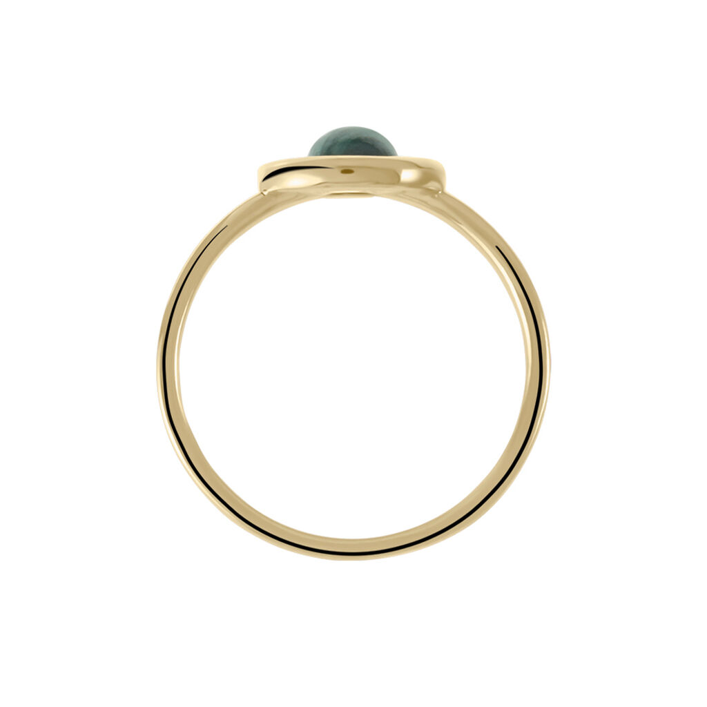 Solitärring Messing Gold 750 plattiert Malachit - Hochzeitsringe Damen | OROVIVO