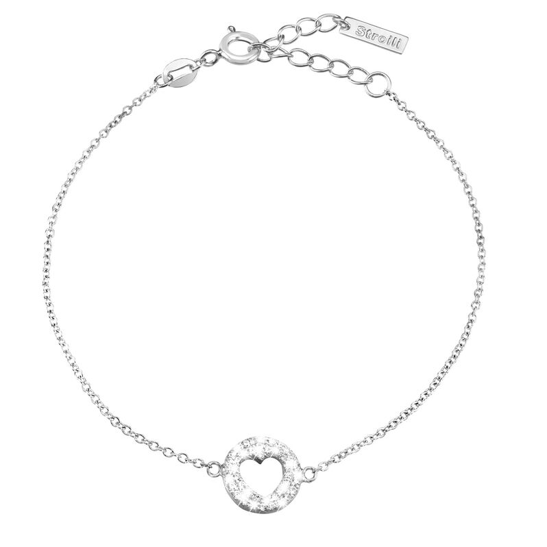 Bracciale cuore in argento e zirconi - Spannringe Damen | OROVIVO