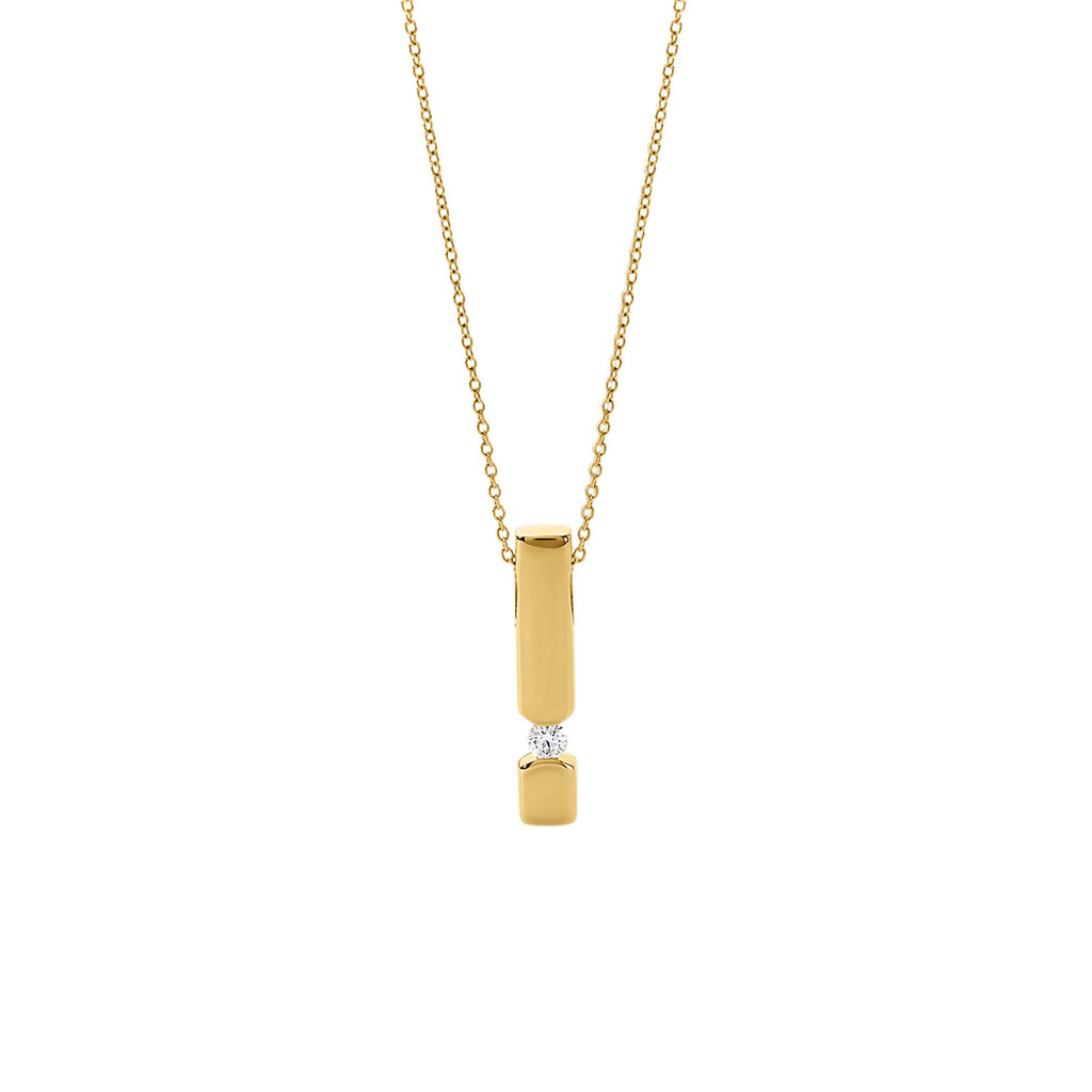 SANINA Damen Collier Gold 585 (14 Karat) Diamant Wei&szlig; 0,04 ct
