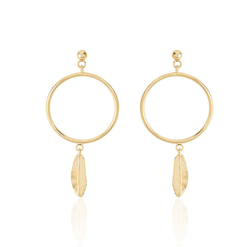 Boucles D'oreilles Plaque Or Jaune - Spannringe Damen | OROVIVO