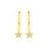 Kinder Ohrringe Lang Gold 333 (8 Karat) Zirkonia Weiß Stern