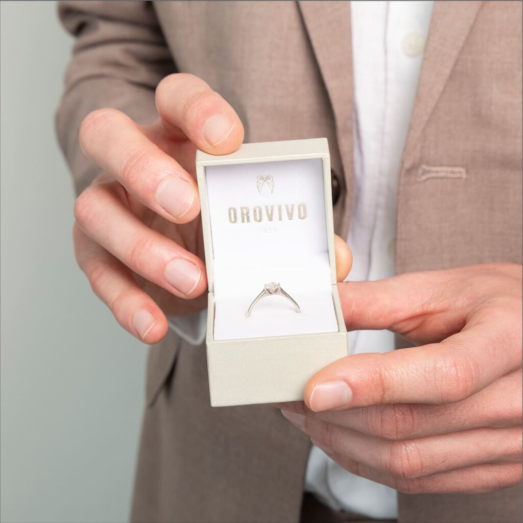 Solitärring Weißgold 585 Diamant 0,2ct Venisea - Solitärringe Damen | OROVIVO