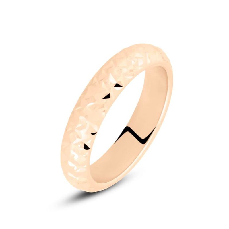 Fede Classica Leggera Diamantata 4 mm Oro Rosa - Spannringe Damen | OROVIVO