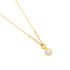 Selene Damen Collier Silber vergoldet 925 Zirkonia Wei&szlig; 1 ct Talisman Kleeblatt B 1 mm