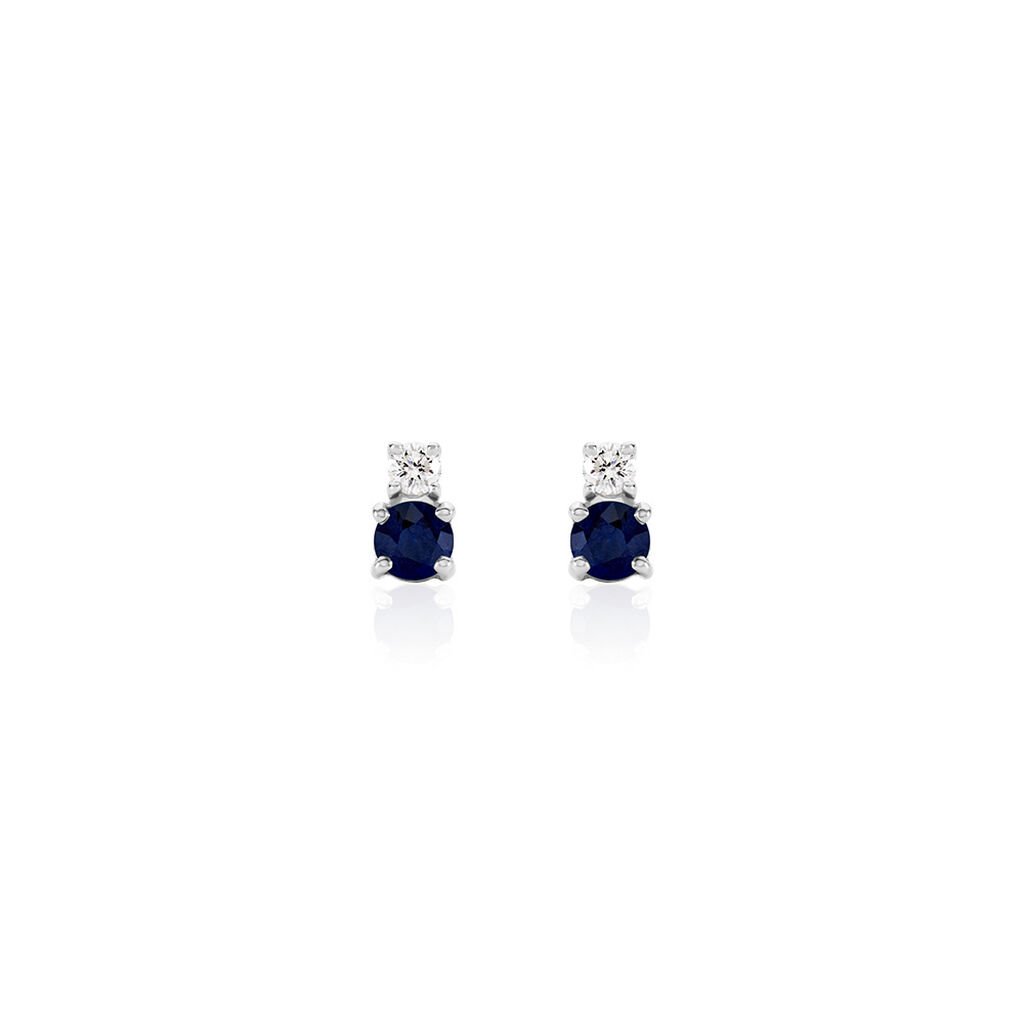 ELISABETH Damen Ohrstecker Wei&szlig;gold 585 (14 Karat) Saphir Blau 0,27 ct