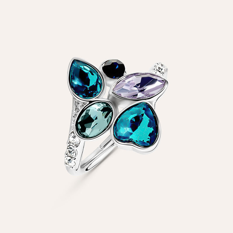Anello Fantasia Violet Ottone Cristallo - Spannringe Damen | OROVIVO