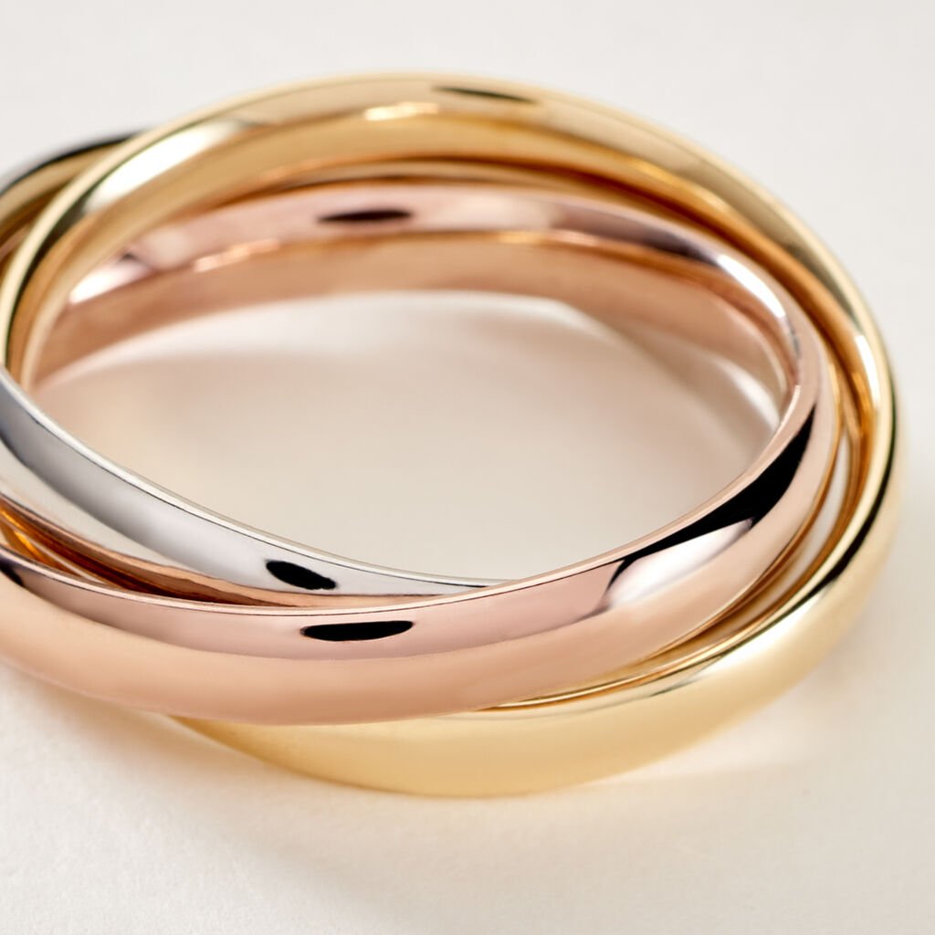 Damen Ring Gold Tricolor Gold / Wei&szlig; / Ros&eacute; 585 (14 Karat)