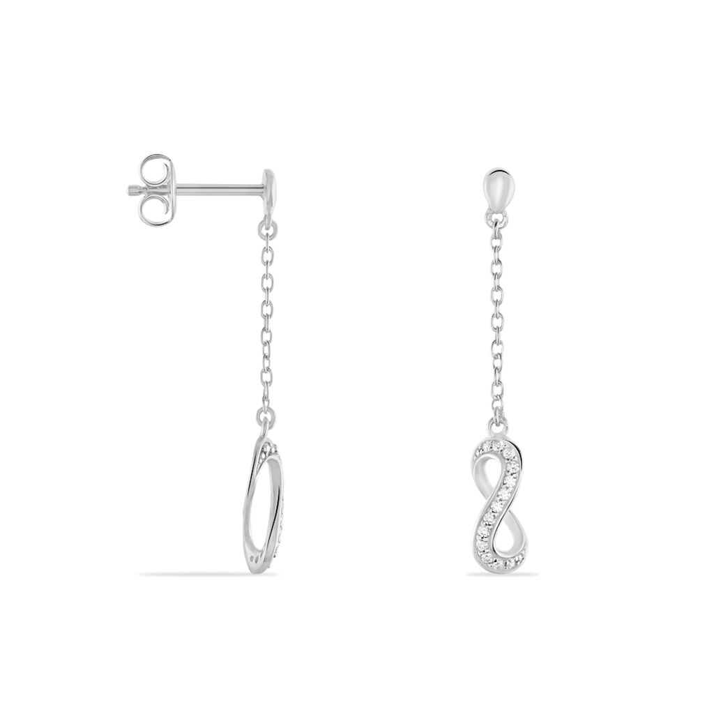 Damen Ohrstecker Lang Silber 925 Zirkonia Infinity - Ohrringe mit Stein Damen | OROVIVO