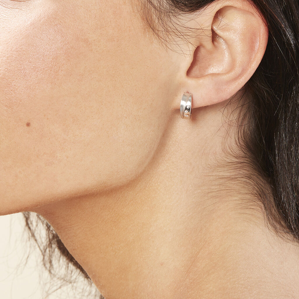 Damen Creolen Silber 925 Zirkonia  - Creolen Damen | OROVIVO