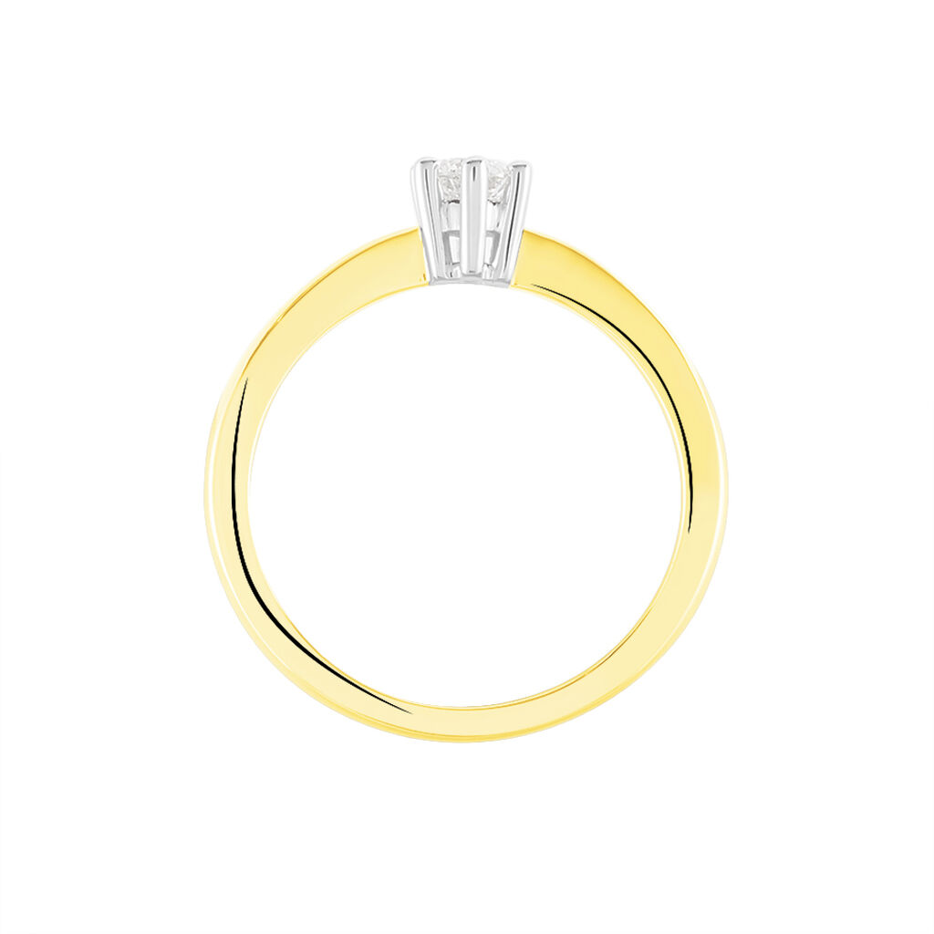 Damen Ring Gold Bicolor 375 Diamant 0,2ct Rome  - Solitärringe Damen | OROVIVO