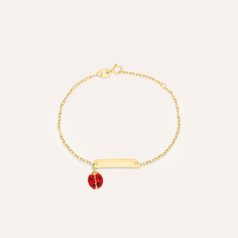Bracciale Con Targhetta Holy Oro Giallo Cristallo - Spannringe Kinder | OROVIVO