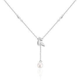 Damen Halskette Silber 925 Zuchtperle Zirkonia - Ketten mit Anhänger Damen | OROVIVO