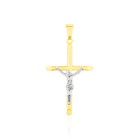 Kreuz Anhänger Gold 333 Bicolor Jesus Christus Raphael - Kreuzanhänger Unisex | OROVIVO