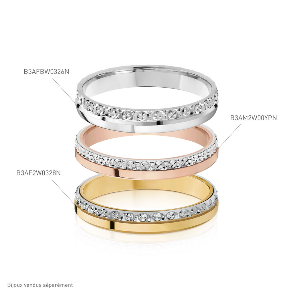 Alliance Fantaisie Diamantee Ruban Plat Or Bicolore - Spannringe Damen | OROVIVO