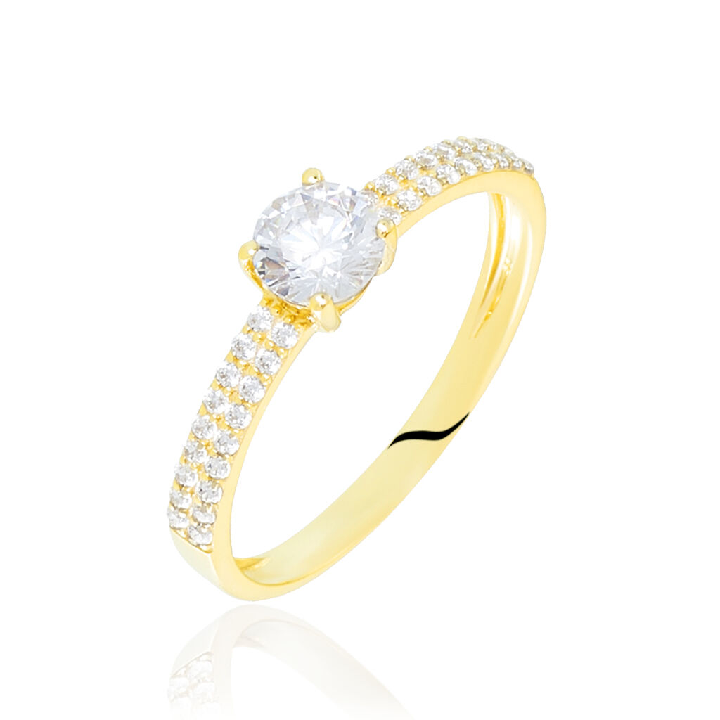 Thumbnail - DAYNA Damen Ring Gold 375 (9 Karat) Zirkonia Weiß, Ring mit Stein