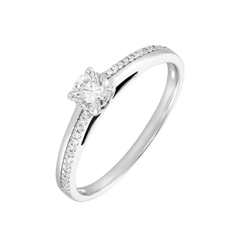 ALEXANDRA Damen Ring Wei&szlig;gold 375 (9 Karat) Diamant Wei&szlig; 0,25 ct - Verlobungsringe Damen | OROVIVO