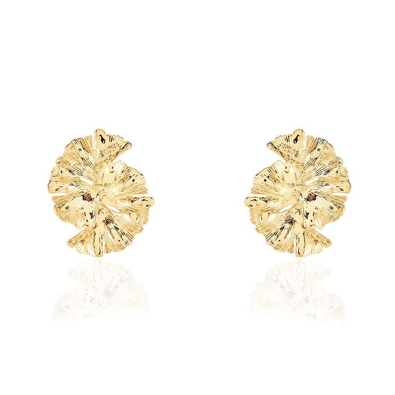 Boucles D'oreilles Puces Organic Plaqué Or Jaune - Spannringe Damen | OROVIVO