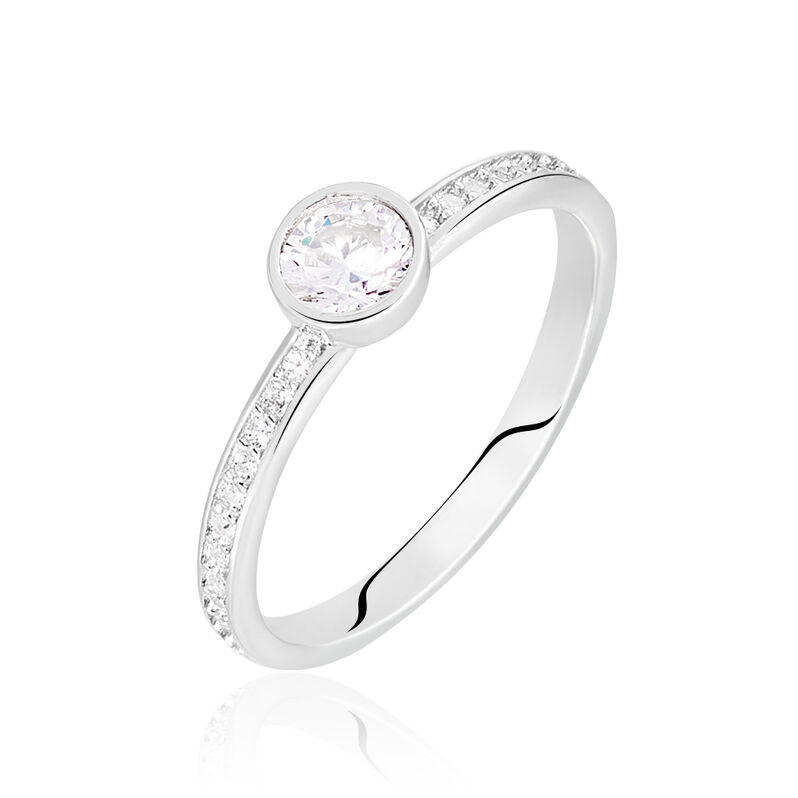 Bague Solitaire Mathylda Argent Blanc Oxyde De Zirconium - Spannringe Damen | OROVIVO