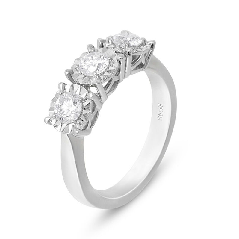 Anello Trilogy Diamotion Oro Bianco Diamante - Spannringe Damen | OROVIVO