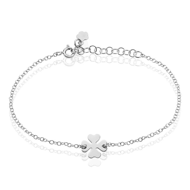 NAOMIE Damen Armband Silber 925 Talisman Kleeblatt - Armb&auml;nder mit Anh&auml;nger Damen | OROVIVO
