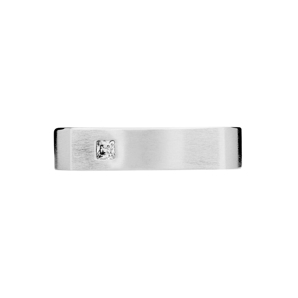 Alliance Carree Brossee Or Blanc Diamant - Spannringe Familie | OROVIVO